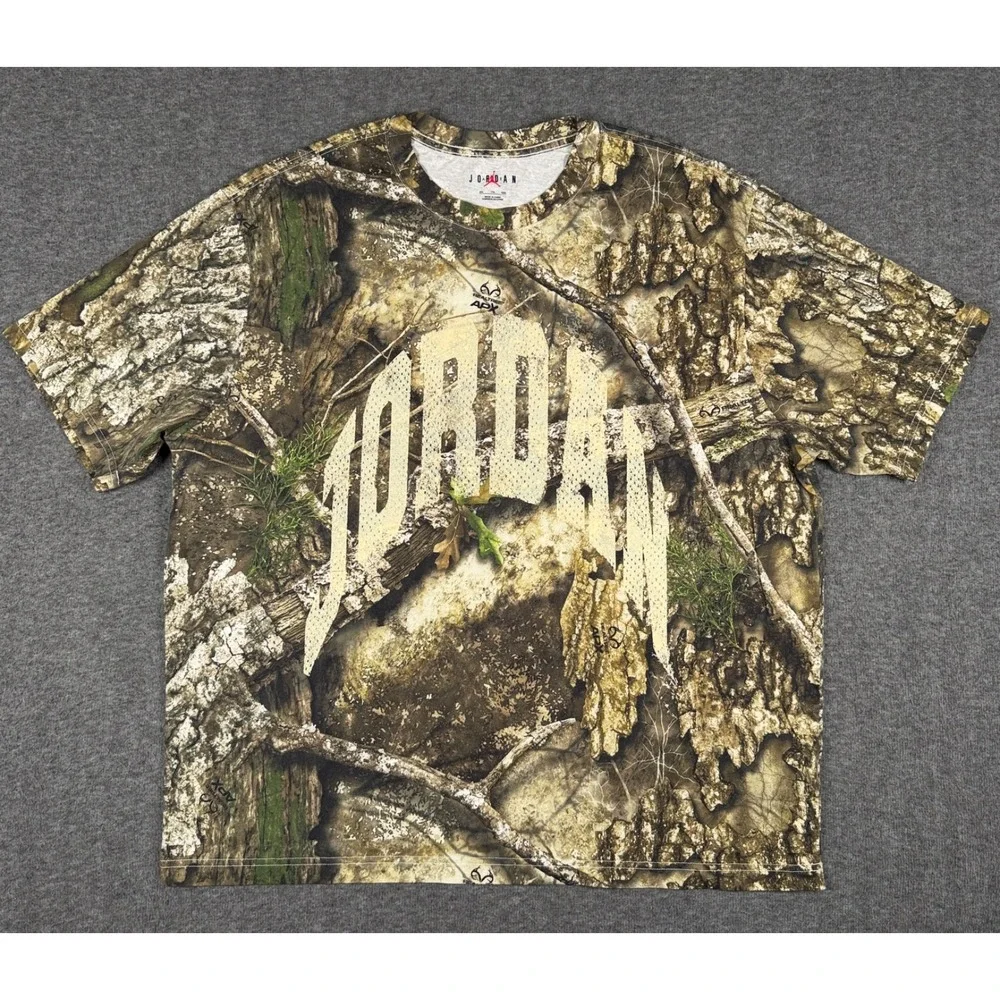 Jordan Brooklyn Realtree Mens XXL Camo APX Short Sleeve Crew Tee HQ9020 133